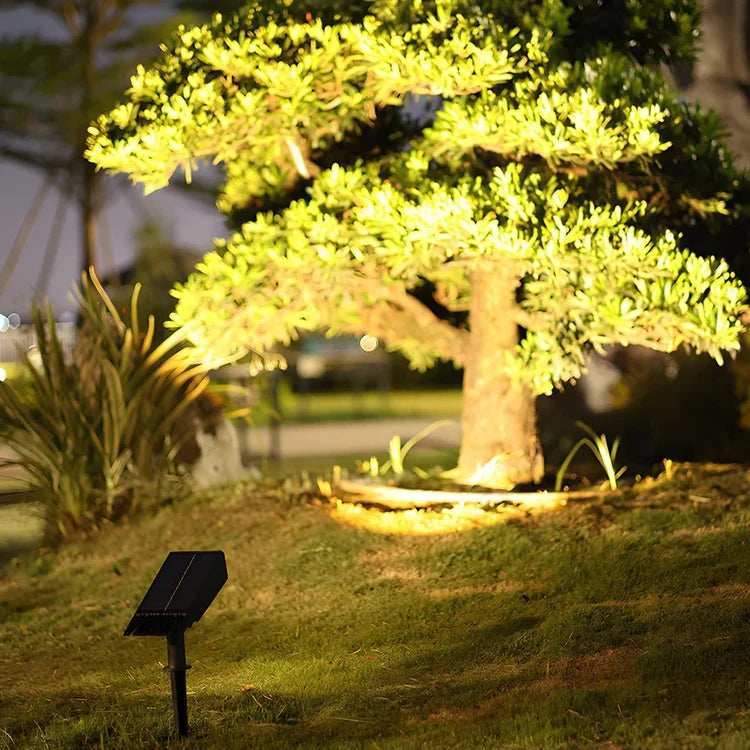 Solar Garden Spotlight | Solar-Powered Adjustable Zoom Lens | RGB & Warm White LED