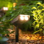 Solar Garden Spotlight | Solar-Powered Adjustable Zoom Lens | RGB & Warm White LED