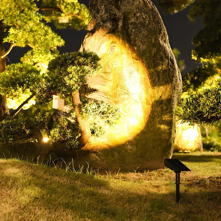 Solar Garden Spotlight | Solar-Powered Adjustable Zoom Lens | RGB & Warm White LED