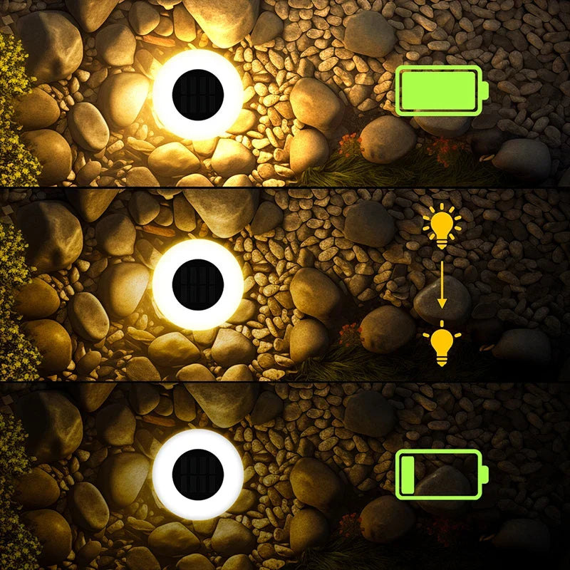 Solar Ground Lights | Solar-Powered 360° LED Illumination | Set of 4