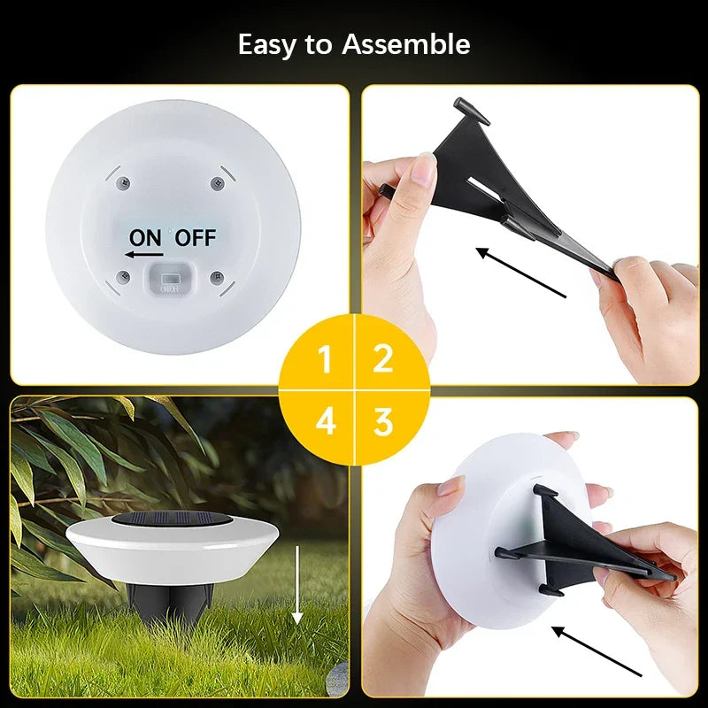 Solar Ground Lights | Solar-Powered 360° LED Illumination | Set of 4