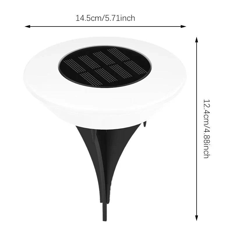 Solar Ground Lights | Solar-Powered 360° LED Illumination | Set of 4