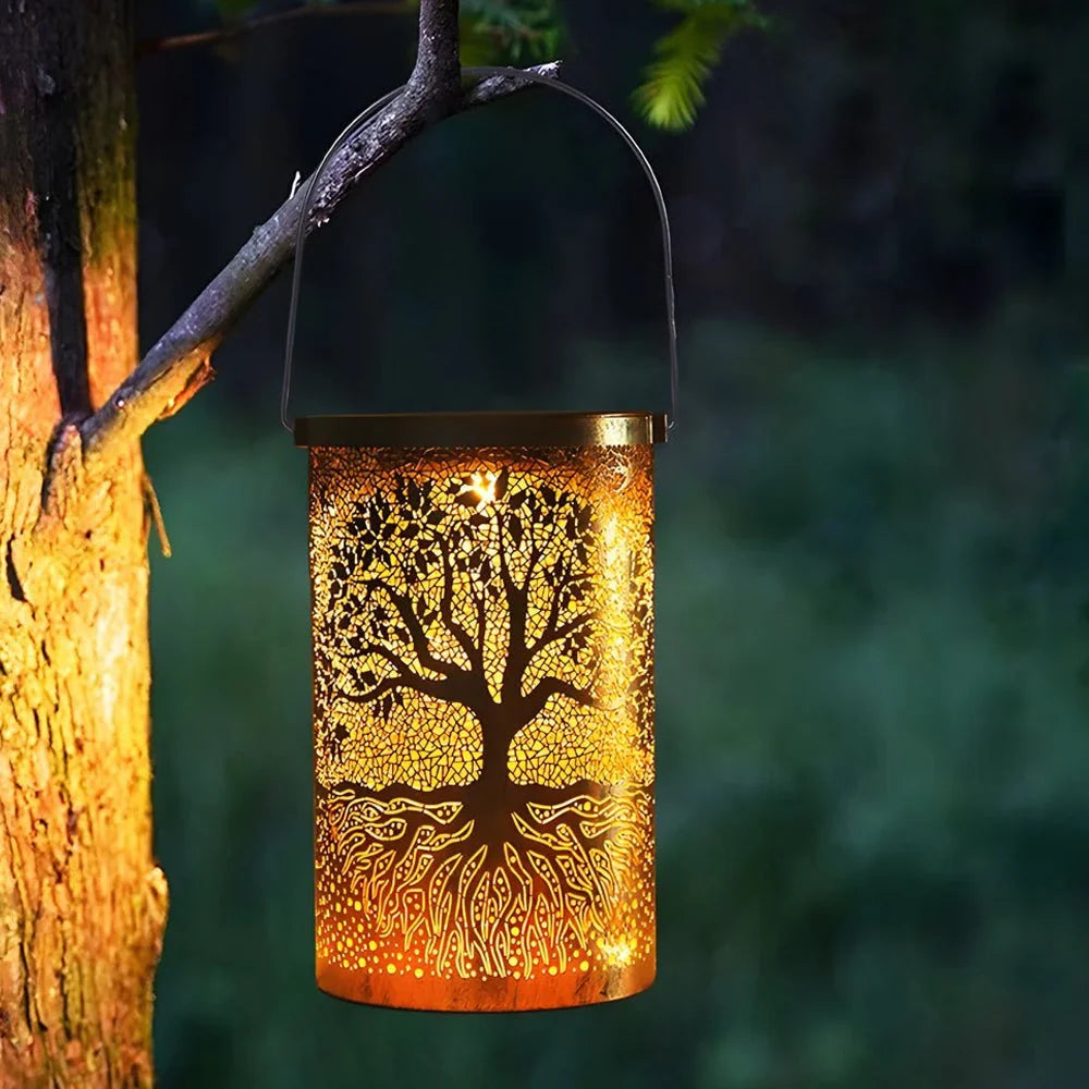 Solar Lantern | Tree Pattern Projection & IP55 Waterproof