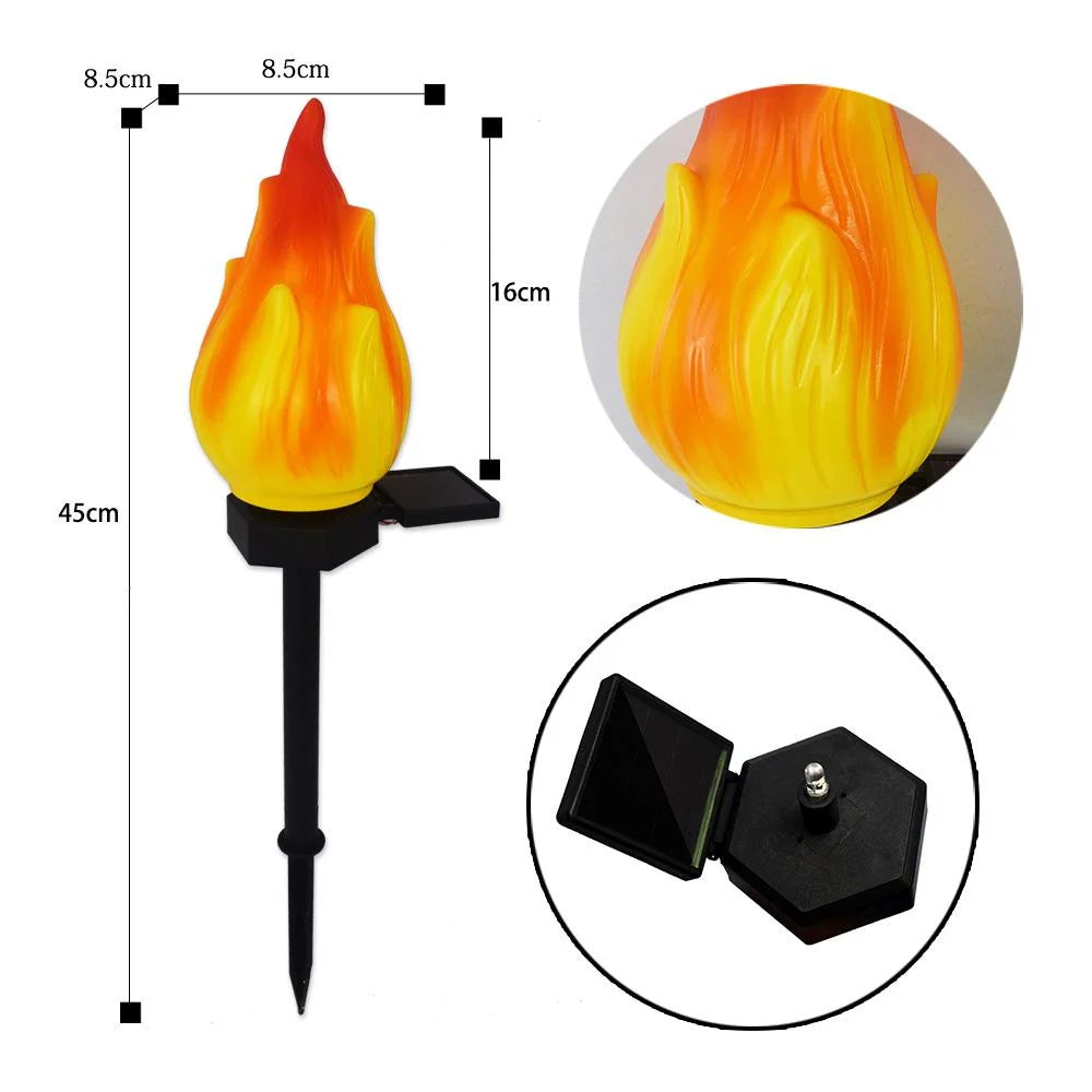 Solar Torch Light | Realistic Flickering Flame & Solar-Powered