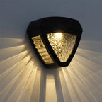 Solar Wall Lamp | Egyptian Pattern Glass & IP65 Waterproof