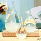 Storm Glass | Glass & Crystal On Wooden Base | Sizes S–L
