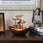 Table Fountain | Iron Leaf Design & LED Light
