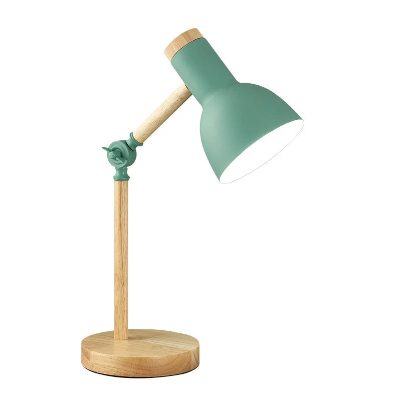 Table Lamp | Adjustable Wood Base & Metal Shade