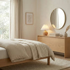 Table Lamp | Boho Pleated Shade & Handwoven Rattan Base