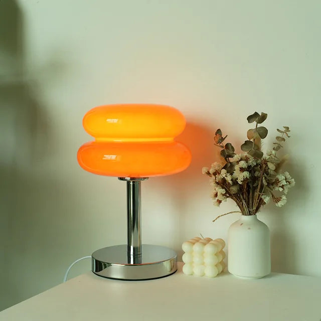 Table Lamp | Glass With Colorful Pattern & Integrated Eye-Friendly LED