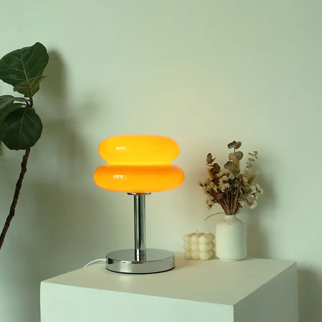 Table Lamp | Glass With Colorful Pattern & Integrated Eye-Friendly LED