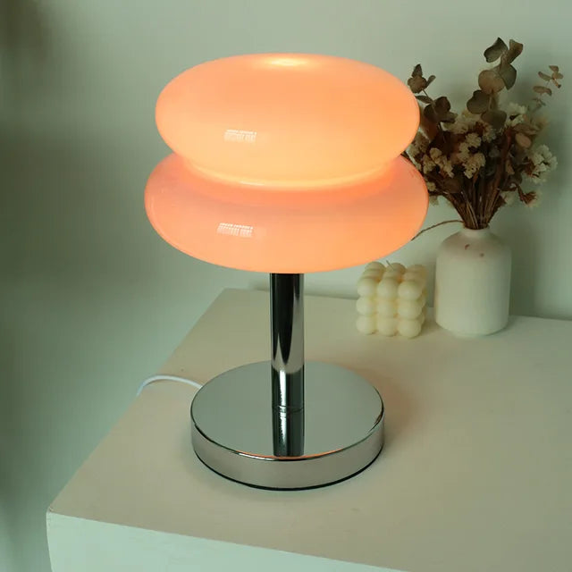 Table Lamp | Glass With Colorful Pattern & Integrated Eye-Friendly LED