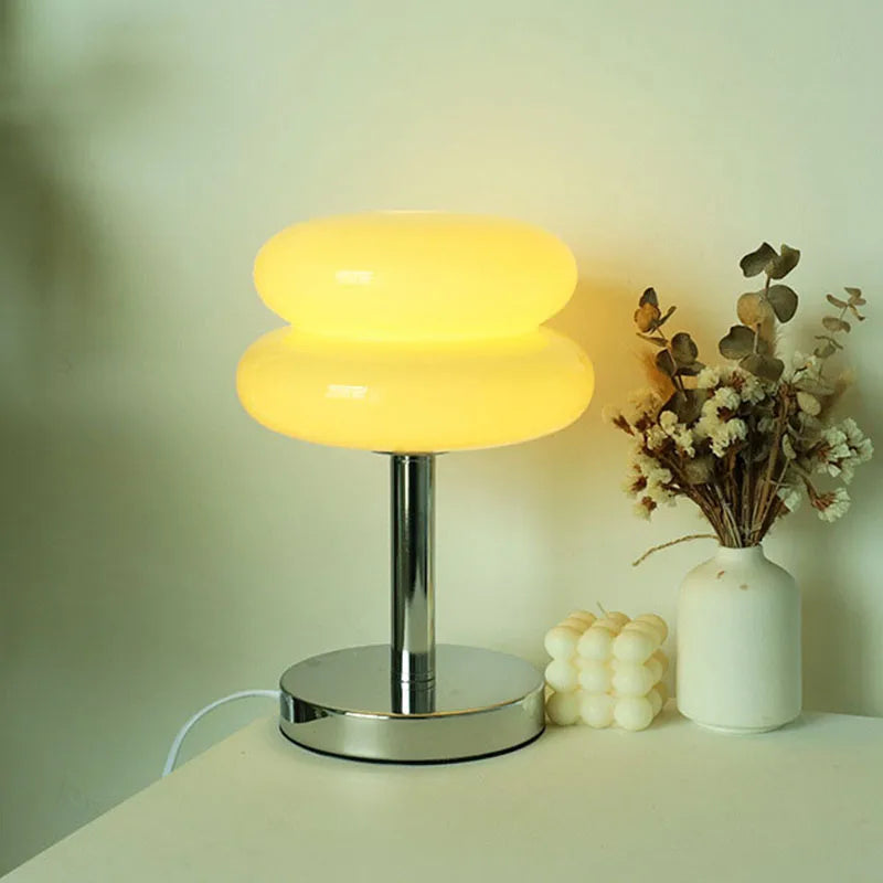 Table Lamp | Glass With Colorful Pattern & Integrated Eye-Friendly LED