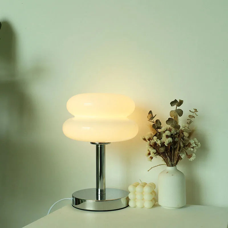 Table Lamp | Glass With Colorful Pattern & Integrated Eye-Friendly LED