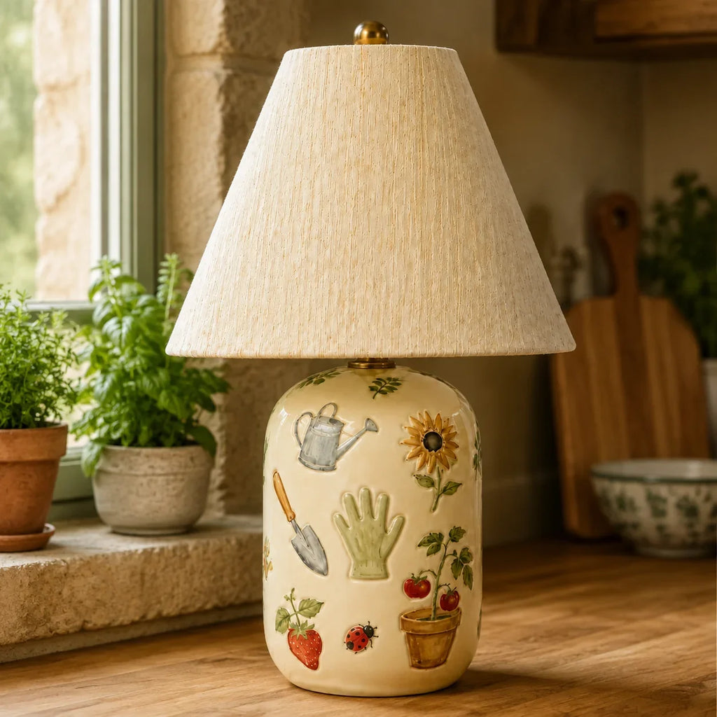Table Lamp | Handcrafted Ceramic Base & Linen Shade