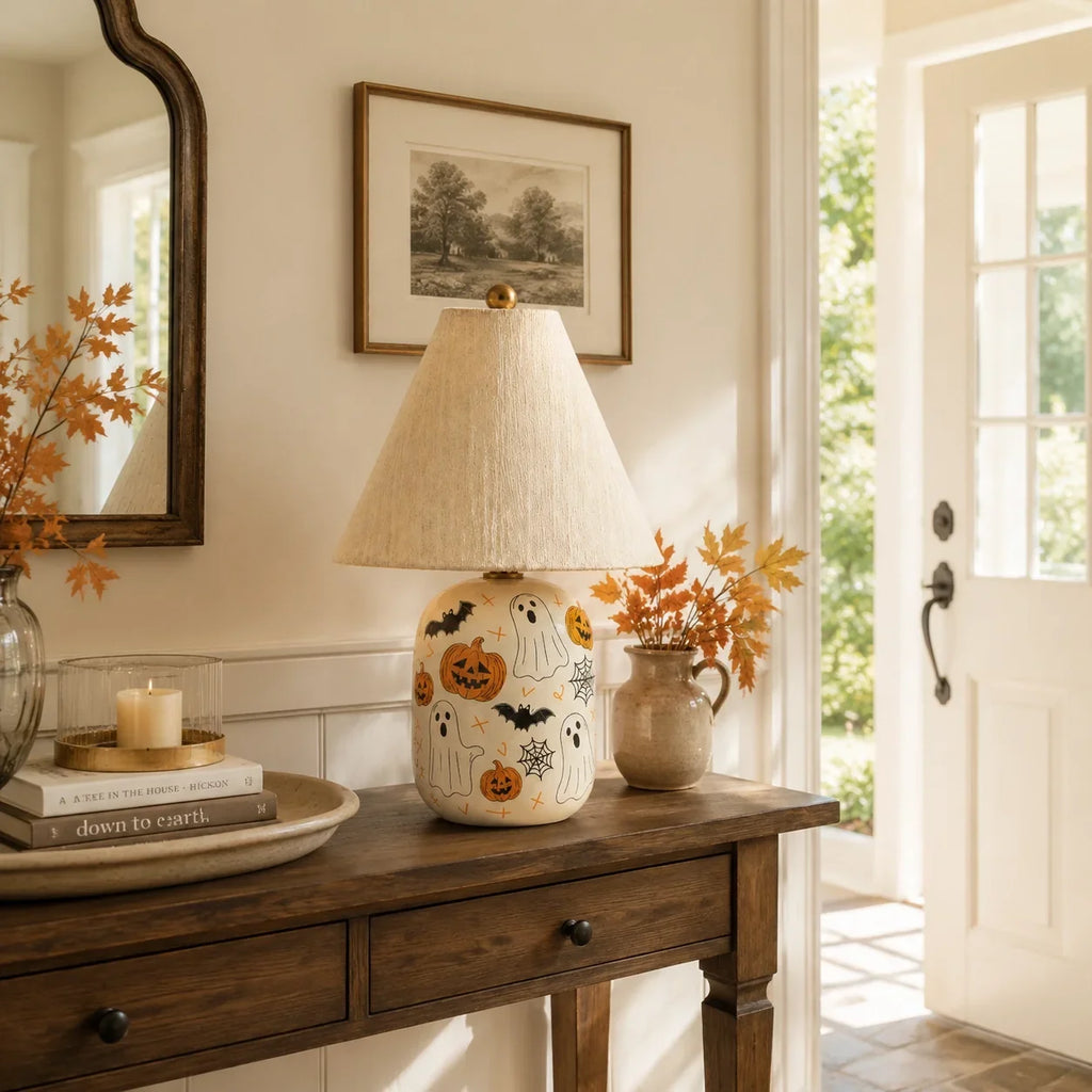 Table Lamp | Handcrafted Ceramic Base & Linen Shade
