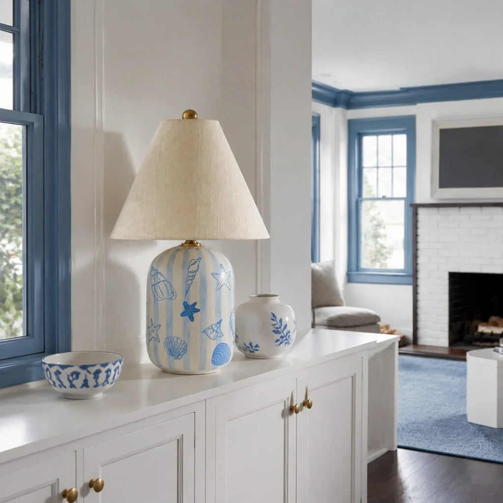Table Lamp | Handcrafted Ceramic Base & Linen Shade