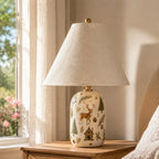 Table Lamp | Handcrafted Ceramic Base & Linen Shade