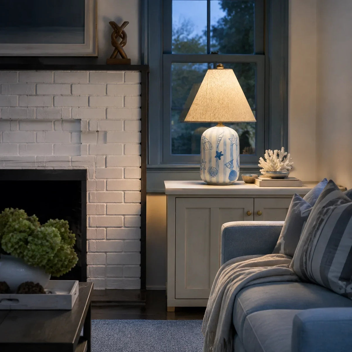 Table Lamp | Handcrafted Ceramic Base & Linen Shade