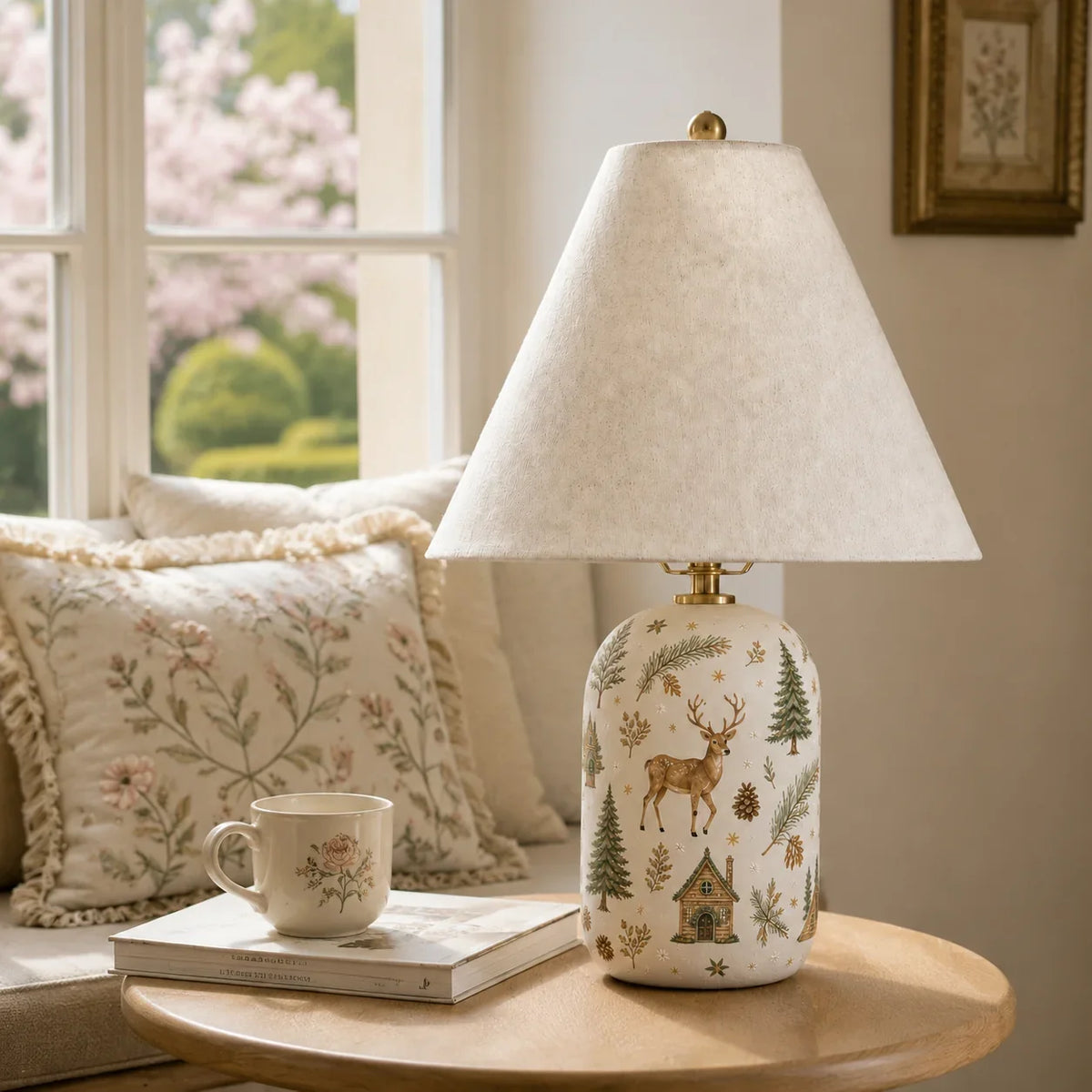 Table Lamp | Handcrafted Ceramic Base & Linen Shade