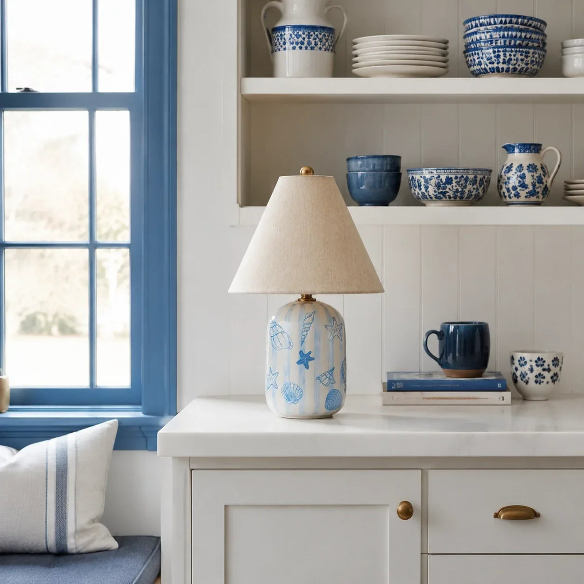 Table Lamp | Handcrafted Ceramic Base & Linen Shade