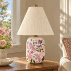 Table Lamp | Handcrafted Ceramic Base & Linen Shade
