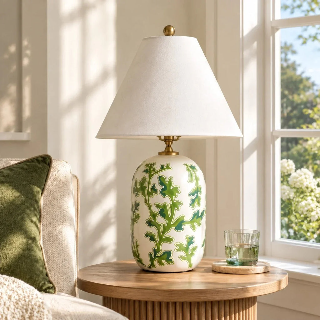 Table Lamp | Handcrafted Ceramic Base & Linen Shade