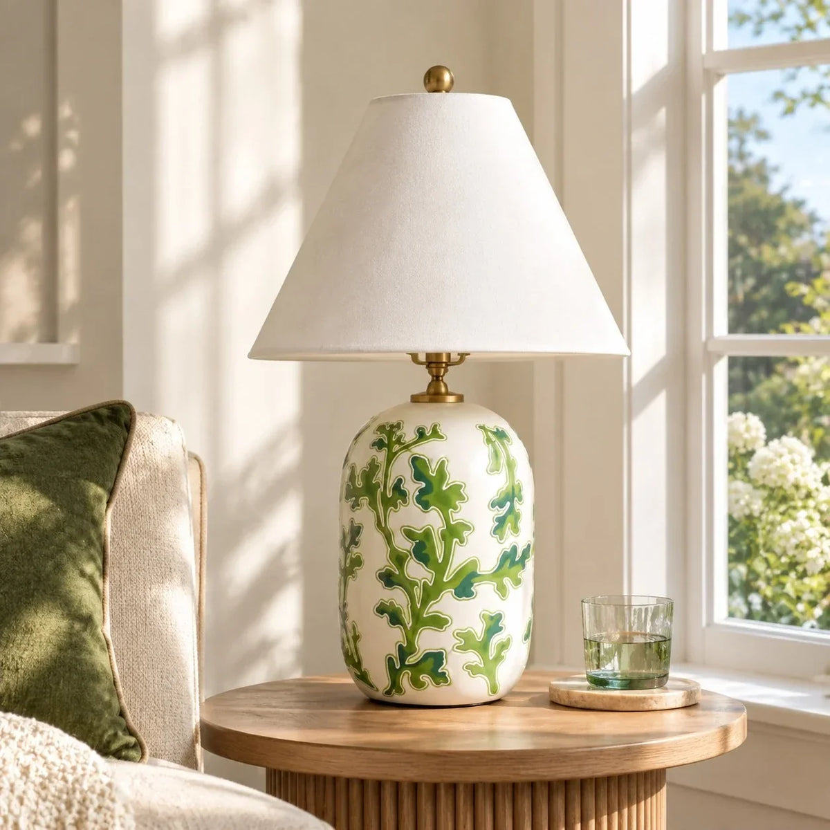Table Lamp | Handcrafted Ceramic Base & Linen Shade