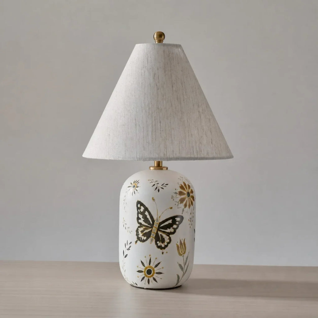 Table Lamp | Handcrafted Ceramic Base & Linen Shade