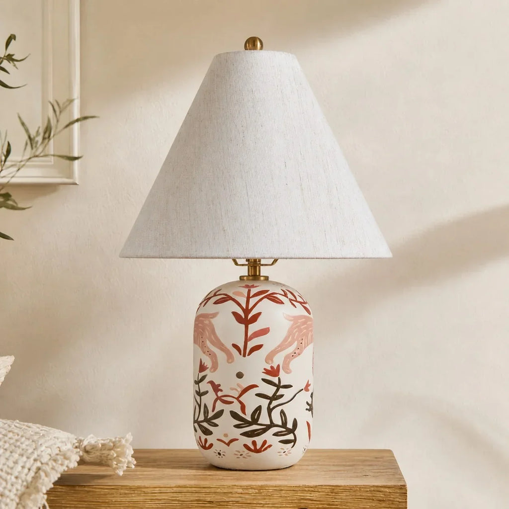 Table Lamp | Handcrafted Ceramic Base & Linen Shade