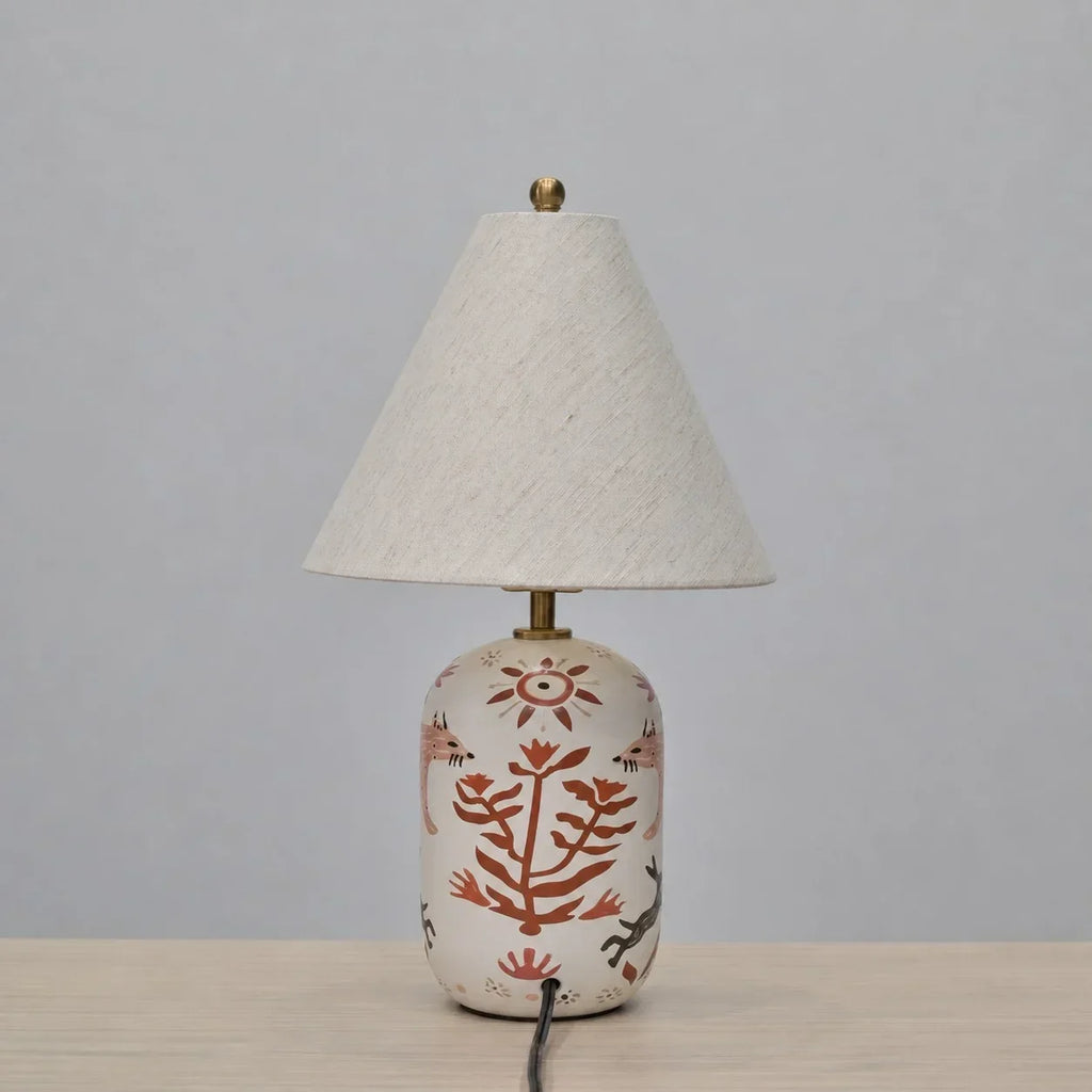Table Lamp | Handcrafted Ceramic Base & Linen Shade