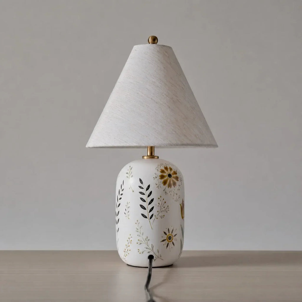 Table Lamp | Handcrafted Ceramic Base & Linen Shade