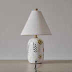 Table Lamp | Handcrafted Ceramic Base & Linen Shade