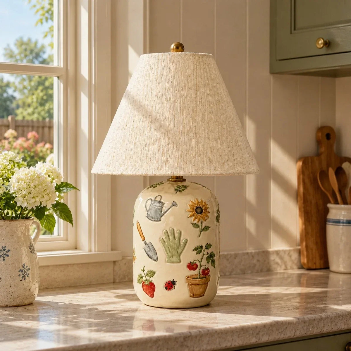 Table Lamp | Handcrafted Ceramic Base & Linen Shade