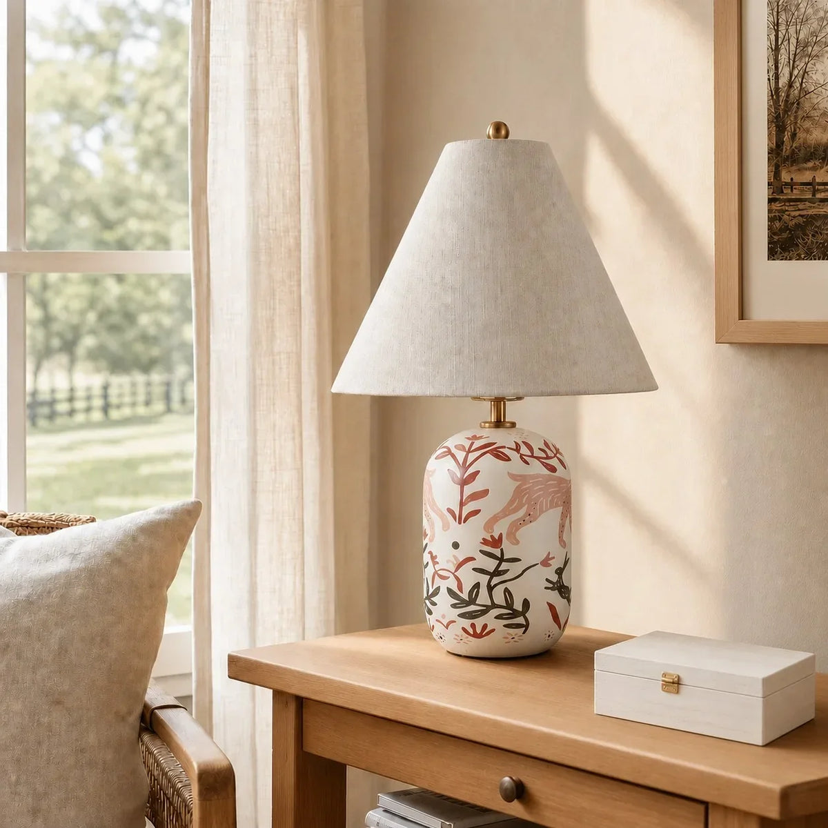 Table Lamp | Handcrafted Ceramic Base & Linen Shade
