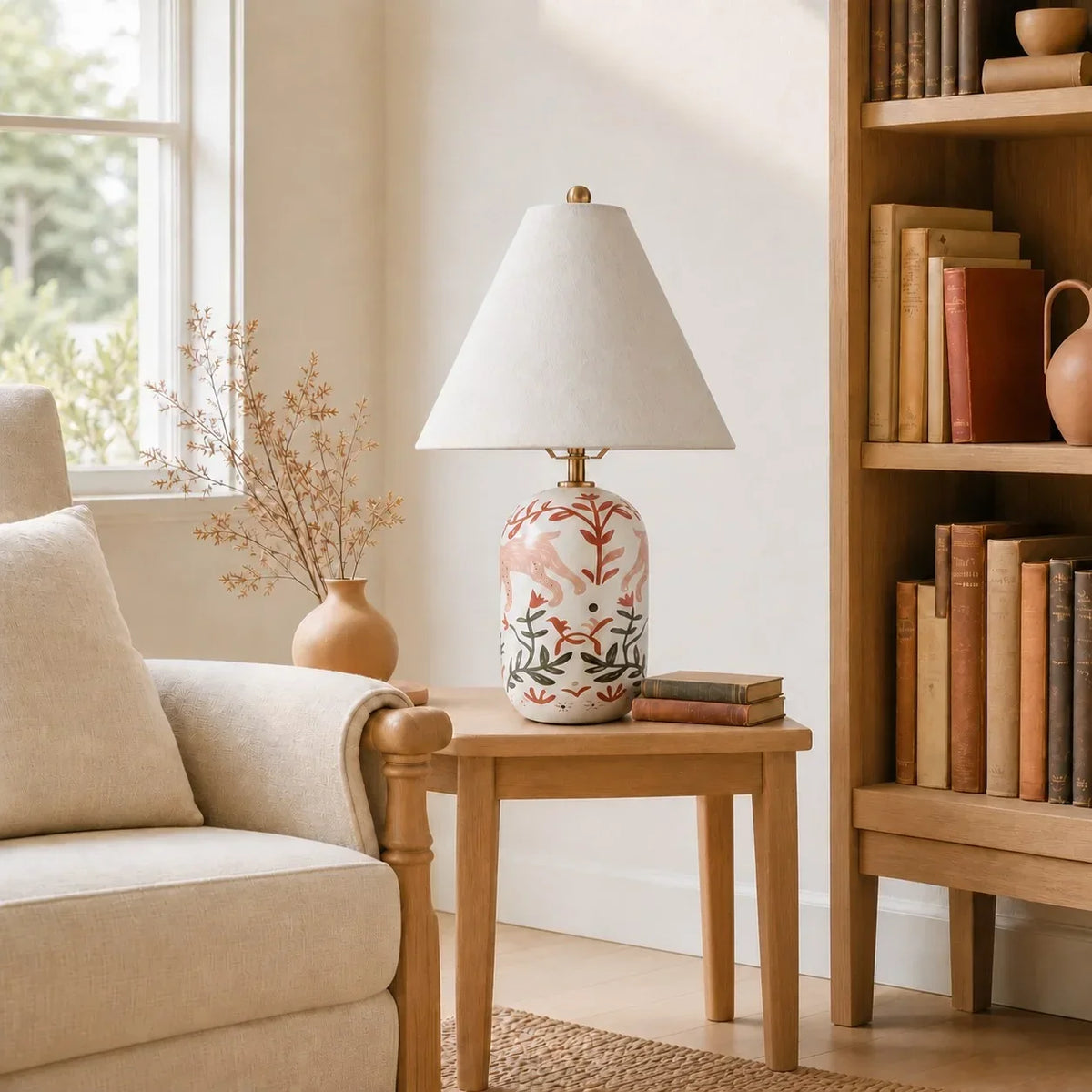 Table Lamp | Handcrafted Ceramic Base & Linen Shade
