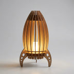 Table Lamp | Handcrafted Light Beech Wood & Warm Ambient Light