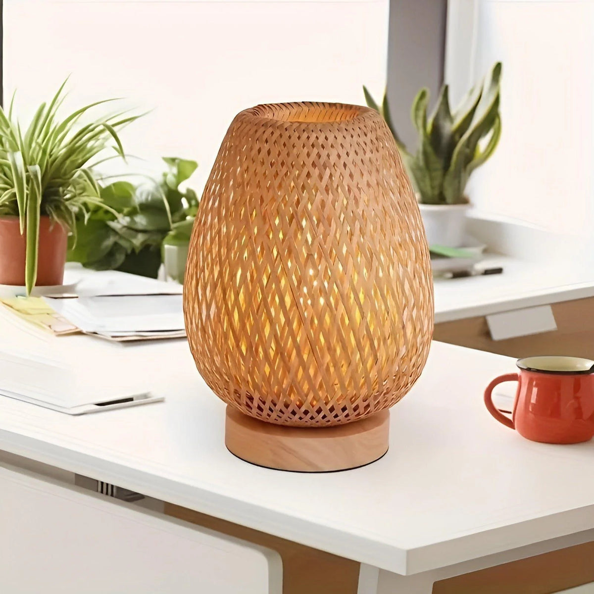 Table Lamp | Natural Bamboo, USB-Powered & Energy-Efficient
