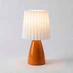 Table Lamp | Pleated Shade & Ceramic Tapered Base | Bedside Accent