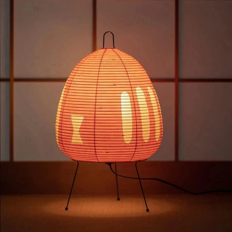 Table Lamp | Rice Paper Shade, Iron Base & Warm Glow