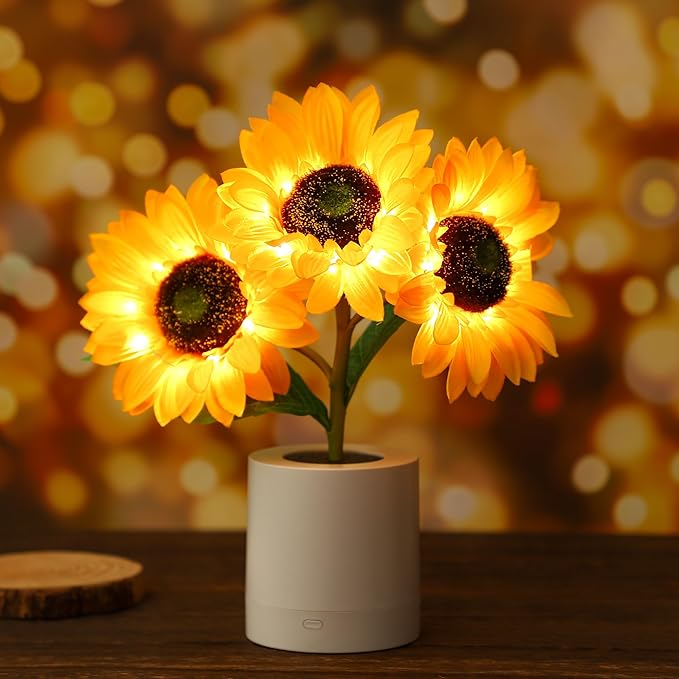 Table Lamp | Sunflower Motif & USB-Powered