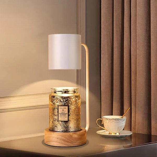 Table Lamp | Wood & Metal Candle Holder