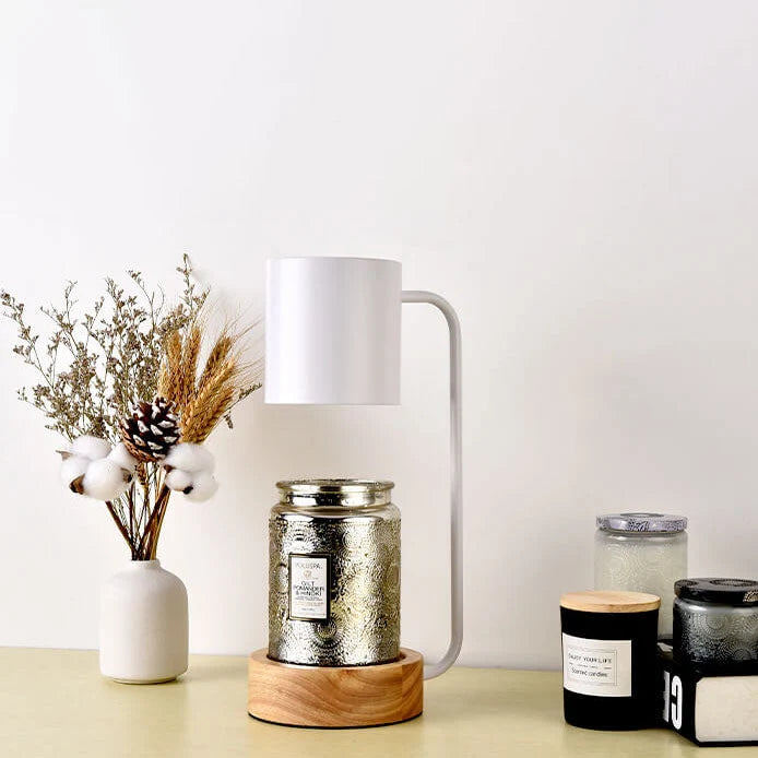 Table Lamp | Wood & Metal Candle Holder