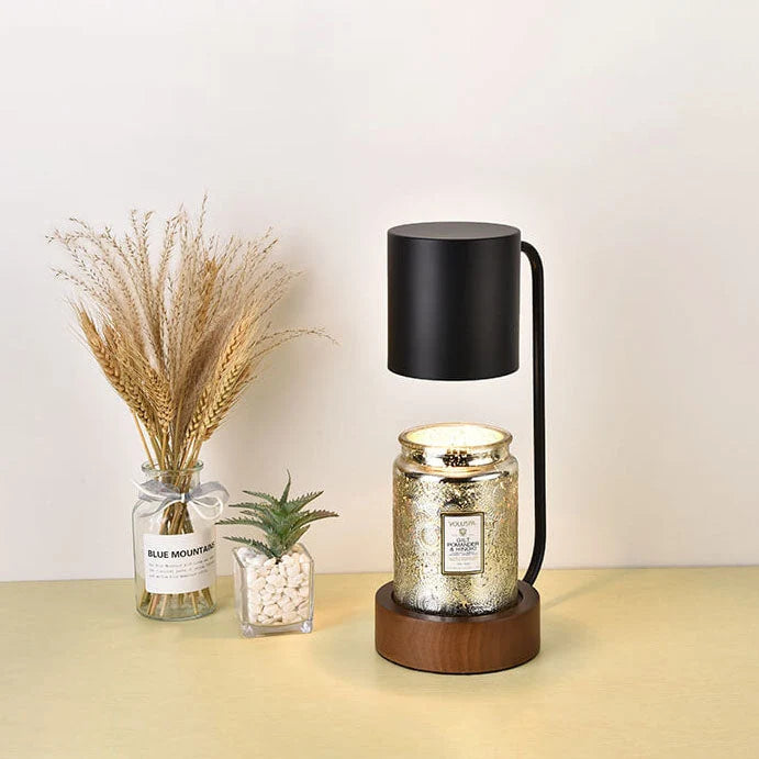 Table Lamp | Wood & Metal Candle Holder