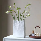 Table Vase | Folded-Paper Sculptural Ceramic | Matte Finish