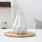 Table Vase | Matte Diamond Texture & Porcelain Ceramic | Small