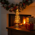 Tabletop Christmas Tree | Spiral Warm-White LEDs & Star Top | 33 cm