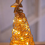 Tabletop Christmas Tree | Spiral Warm-White LEDs & Star Top | 33 cm