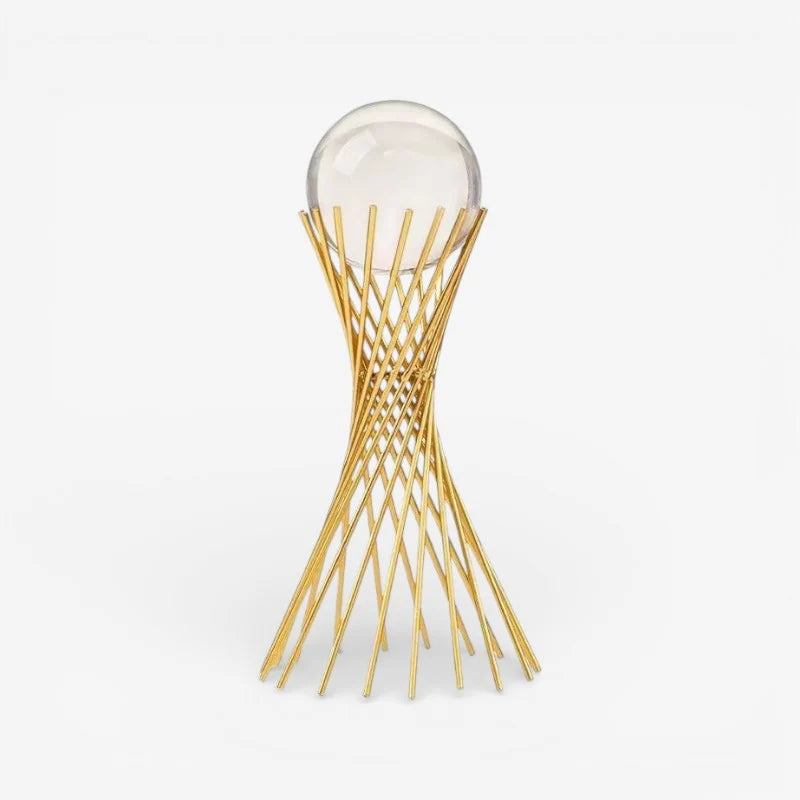 Tabletop Statue | Sphere-Inspired Metal & Gold Finish