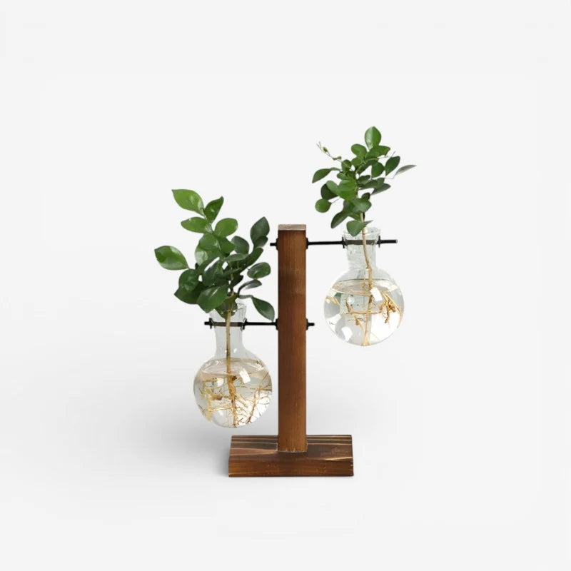 Tabletop Vase | Flask-Inspired Follower Shape & Stable Curved Base | Brown